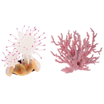 

Pink Coral Shaped Decoration Ornament for Aquarium Fish Tank & Aquarium Artificial Coral 8.9cm Tall White Fuchsia