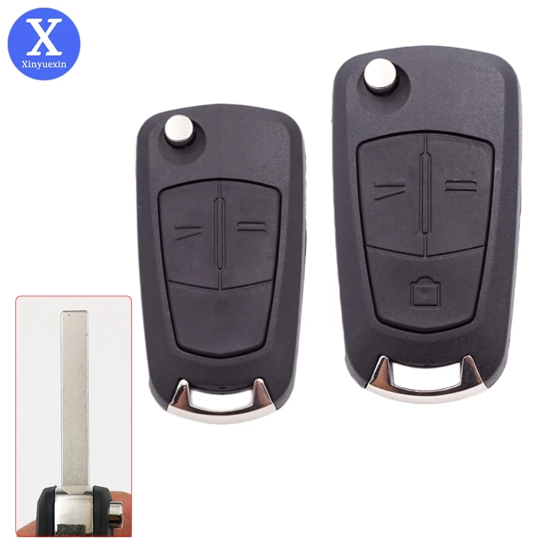 Xinyuexin Car Folding Key Shell for Vauxhall Opel Corsa Astra Vectra Zafira 2 Button Remote Flip Key Fob Case