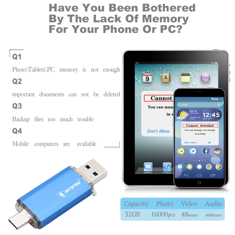 Biyetimi type-c для телефона и компьютера 3,0 usb флеш-накопитель 32 Гб 64 Гб 128 ГБ 256 ГБ флеш-накопитель с реальной емкостью