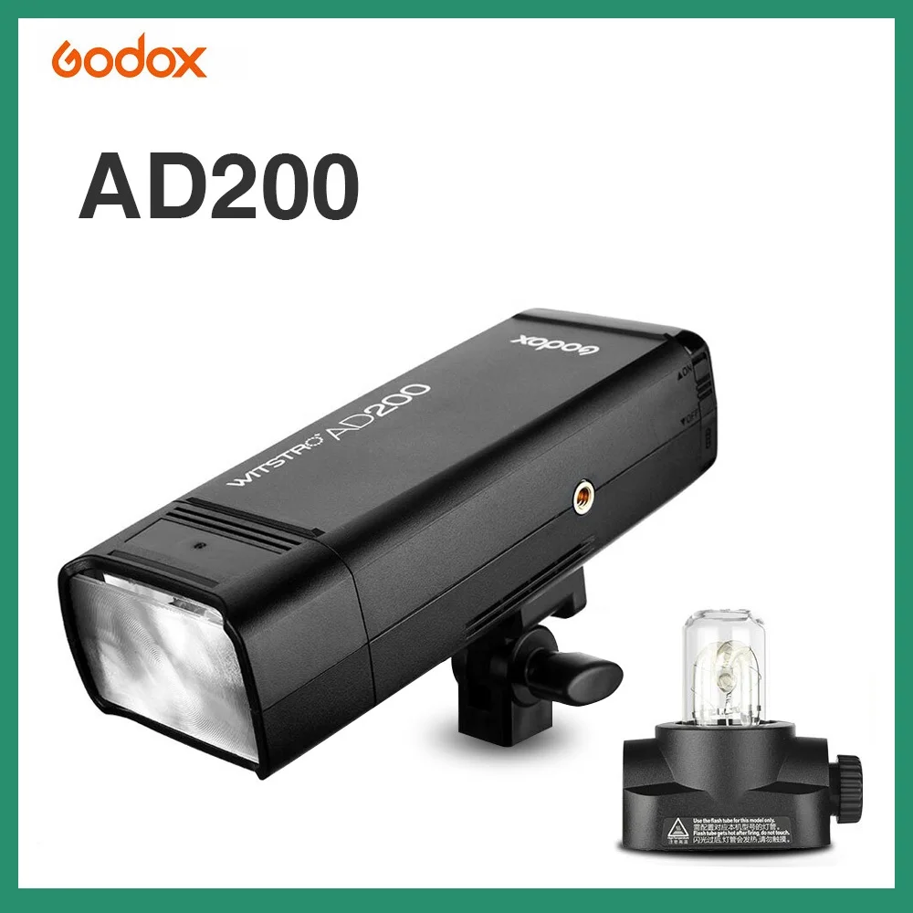 AD200 Карманный светильник-вспышка GODOX AD200 ttl 2,4G HSS 1/8000s с двойной головкой 200Ws с литиевой батареей 2900 мАч, светильник-вспышка - Цвет: AD200