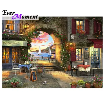 

Ever Moment Diamond Painting Cross Stitch Wall Decoration Landscape European Restaurant Handmade Craft Paint By Diamonds 5L796