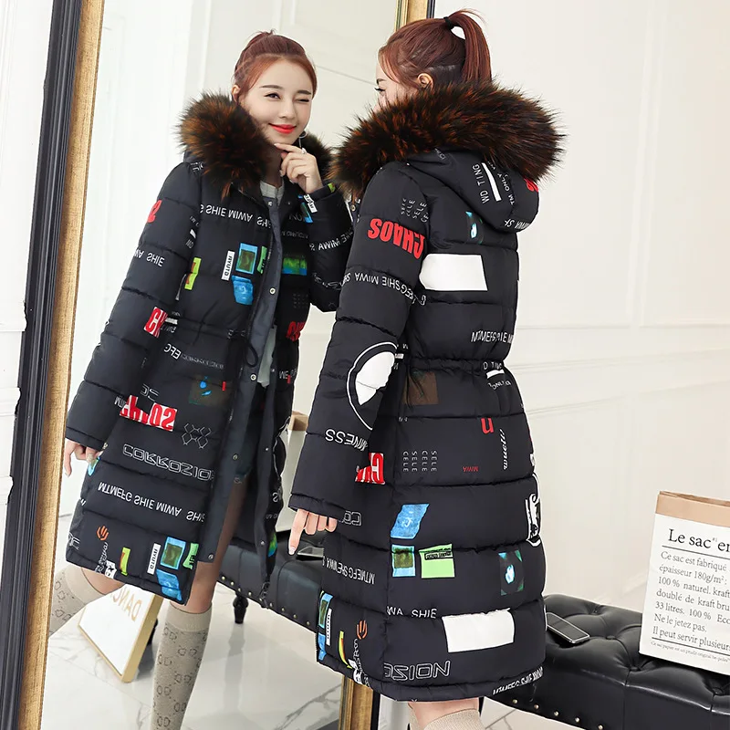 

Reversible Cotton-padded Clothes Women's Mid-length over-the-Knee Thick Double-Sided Coat Winter Workwear Cotton Coat 2018 New S