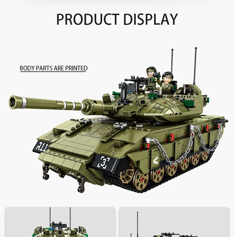 PANLOSBRICK 632009 Merkava MK4 Main Battle Tank with 1730 pieces