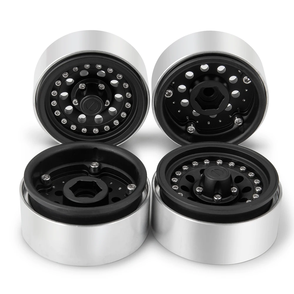 YEAHRUN Black1.9 ''металлические Beadlock колеса диски для 1/10 RC Гусеничный осевой SCX10 Traxxas TRX4