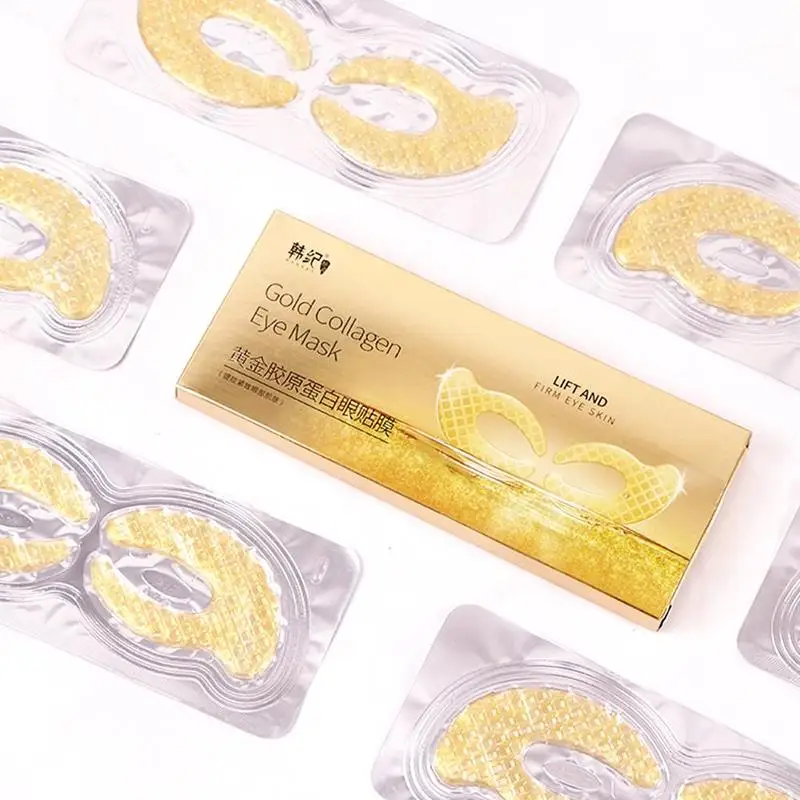 Золотая коллагеновая маска для глаз патчи для глаз против отечности удаляет темные круги тонкие линии увлажняющая маска для ухода за кожей глаз