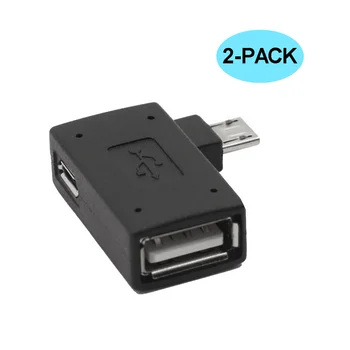 

ZYF 2pcs Micro USB OTG Adapter 90 Degree Left Angled with Micro USB Charging Port for PlayStaion Classic, Raspberry Pi Zero