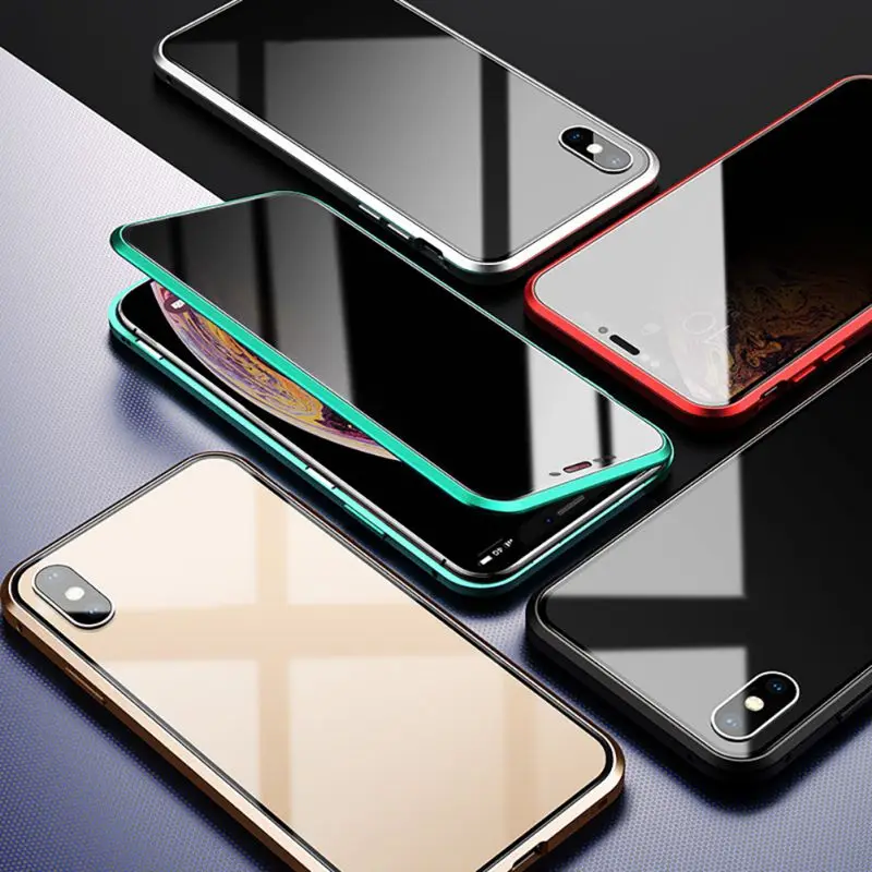 Anti-peeping Magnetic Tempered Glass Screen Protector Bumper for iPhone 7/8 Plus X/XS/XR/XS Max for iPhone 11/11Pro/11 Pro Max