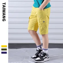 Штаны для мальчиков в европейском и американском стиле коллекция года, летний стиль, детские сумки, комбинезон Популярные брендовые свободные короткие шорты в стиле хип-хоп