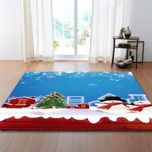 3D Рождество Санта Клаус противоскользящая кухня столовая комната камин пол коврик фланелевый ковер прочный Рождественское украшение для дома дверные коврики