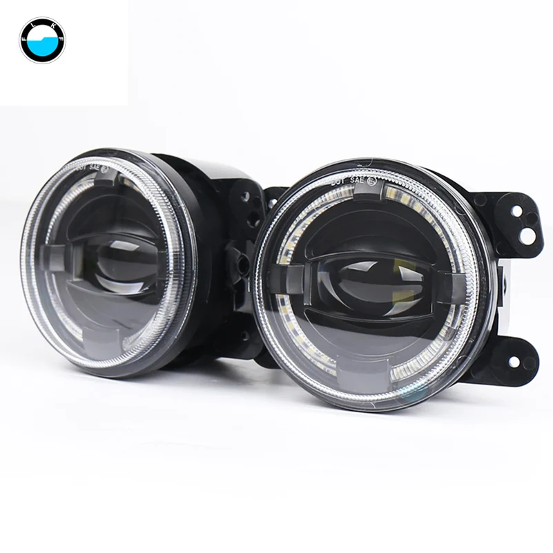Для Jeep Wrangler Dodge Chrysler Cherokee 30 Вт чип led 4 дюймов белые круглые противотуманные фары объектив проектор DRL внедорожные Противотуманные фары