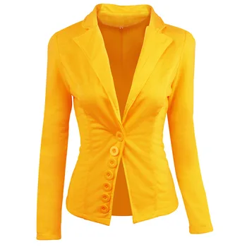 

womens Autumn winter row buckle waist long sleeve casual slim short small blazer Ladies suit