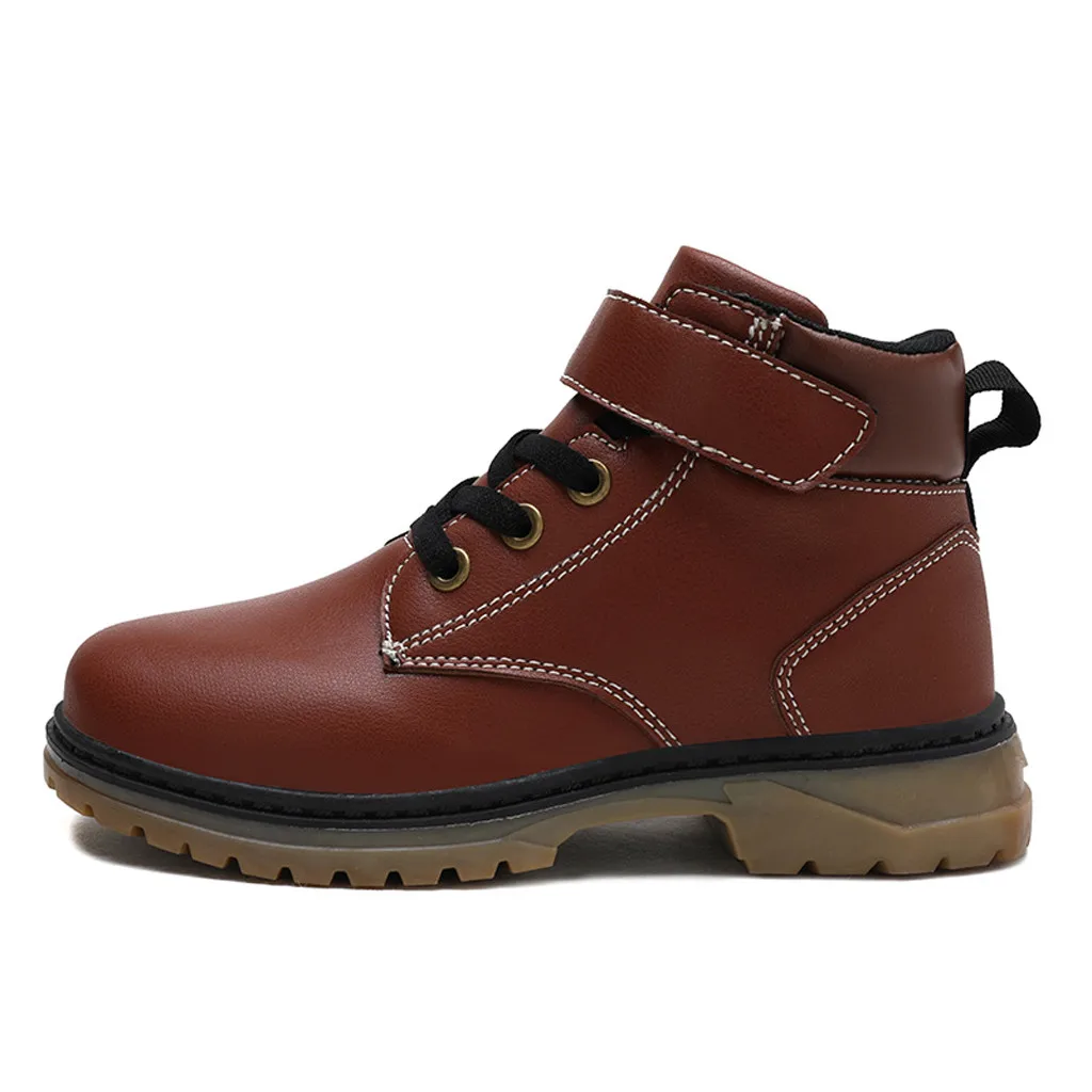 Fashion Children's Shoes Round Head Comfortable Casual Leather Boots Ankle Boots chaussures enfant garcon calzado infantil