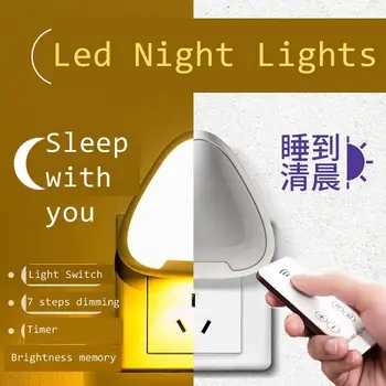 

Originality Small Night light Insert Electric Remote Control Induction Led Wall Lamp Home Furnishing Bedroom Bedside Nurse Lamp