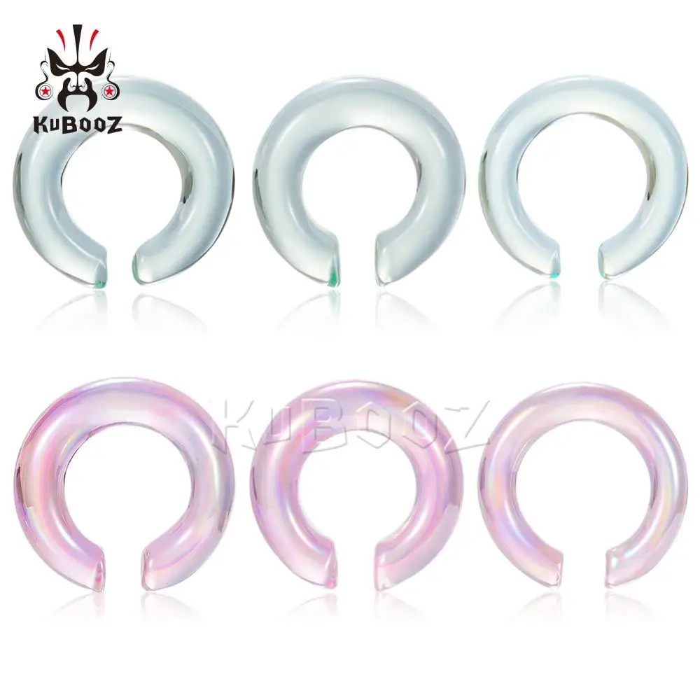 Glass Tunnels Stretchers Glass Ear Tunnel 6mm Body Piercing Glass