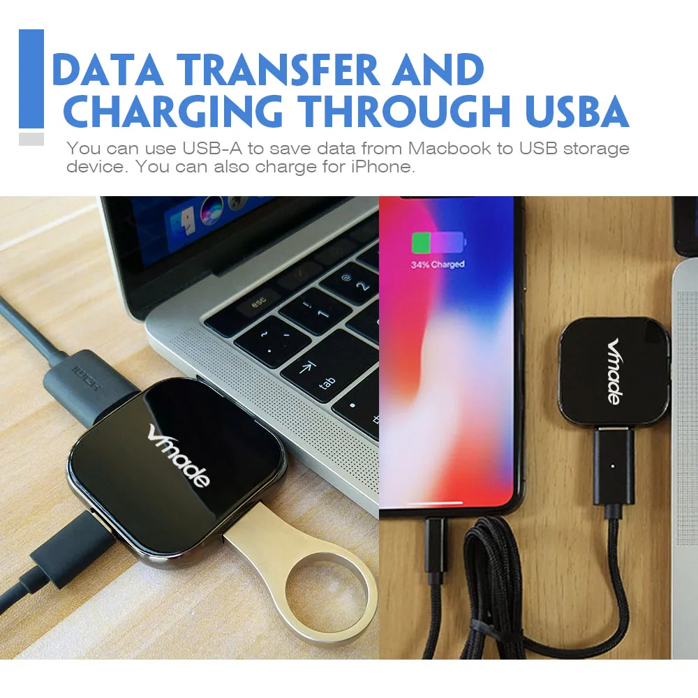 Vmade usb-хаб Mini Usb c HDMI type c USB 3,1 адаптер конвертер type c to HDMI/USB 3,0/type-C Алюминиевый адаптер для Apple Macbook
