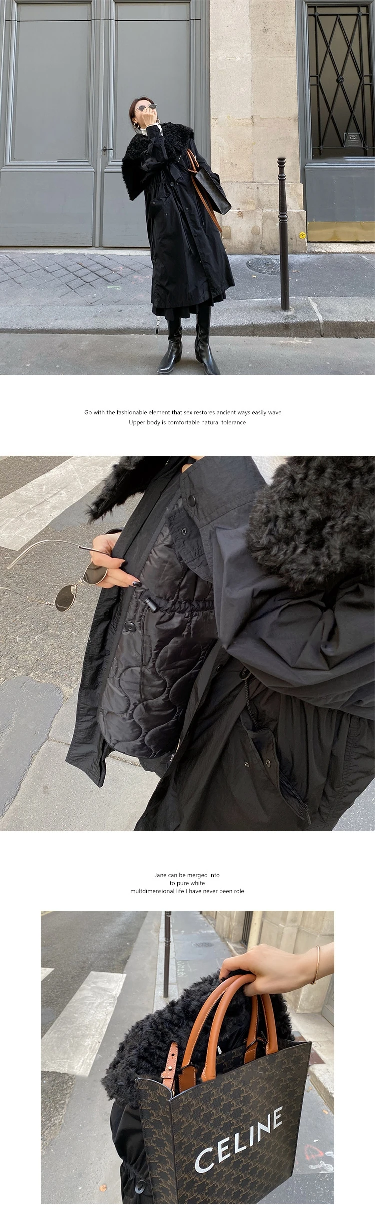 Большая зимняя женская куртка с капюшоном из натурального Лисьего меха, новинка, длинное хлопковое пальто, толстые парки, теплое зимнее пальто с поясом