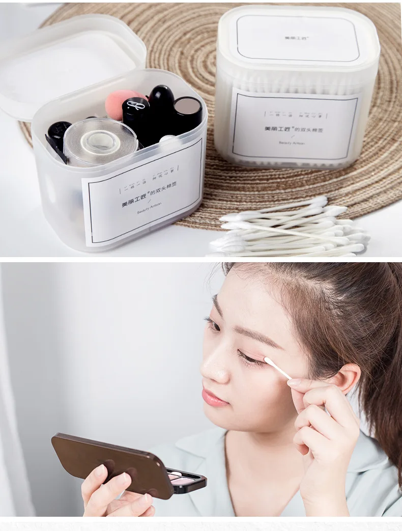 Beauty Artisan 300 двухголовый ватный тампон для макияжа одноразовый очищающий ватный тампон с коробкой для хранения