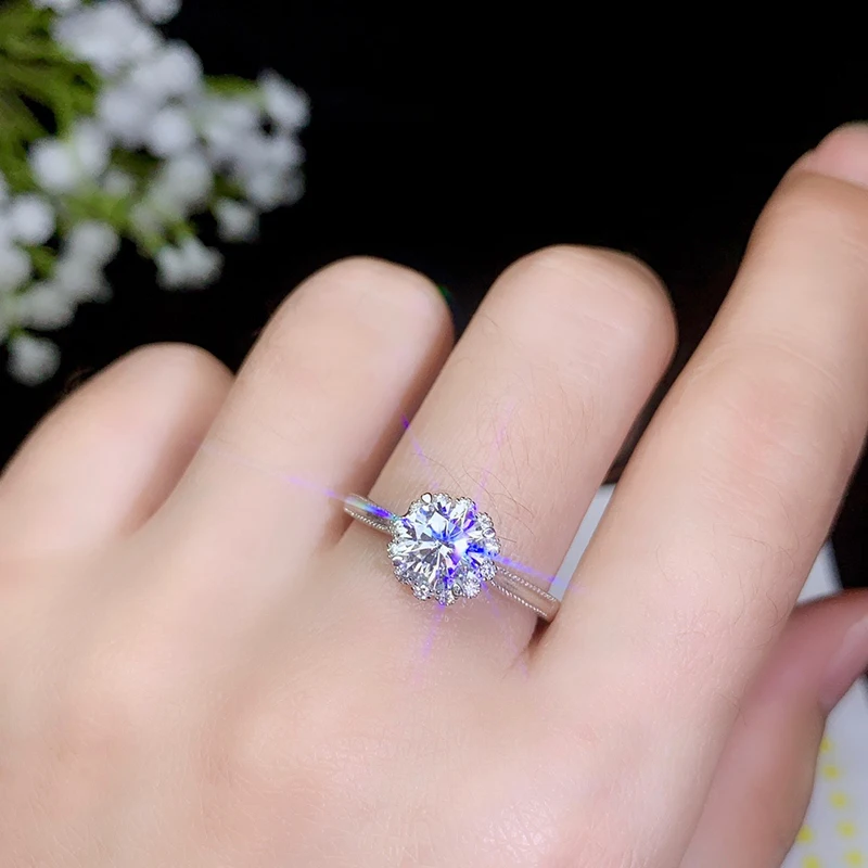 BOEYCJR 925 серебро 0,5/1ct F цвет Moissanite VVS ювелирное изделие с бриллиантом Ожерелье Кольцо Серьги Набор украшений для женщин подарок