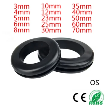 

50-100PCS 3/4/5/6/7/8/10/12/14/16/18/20/25mm Inner Diameter Cable Wiring Rubber Grommets Gasket Ring Wire Protective Loop Washer