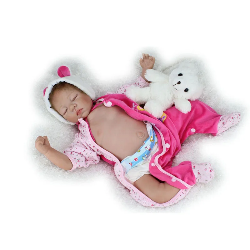 22 дюйма 55 см Силиконовая виниловая Reborn Baby Doll игрушечный олень, детский приятель кукла из мягкой натуральной Touch детские игрушки для подарка на день рождения и Рождество - Цвет: 22 inch about 55 cm