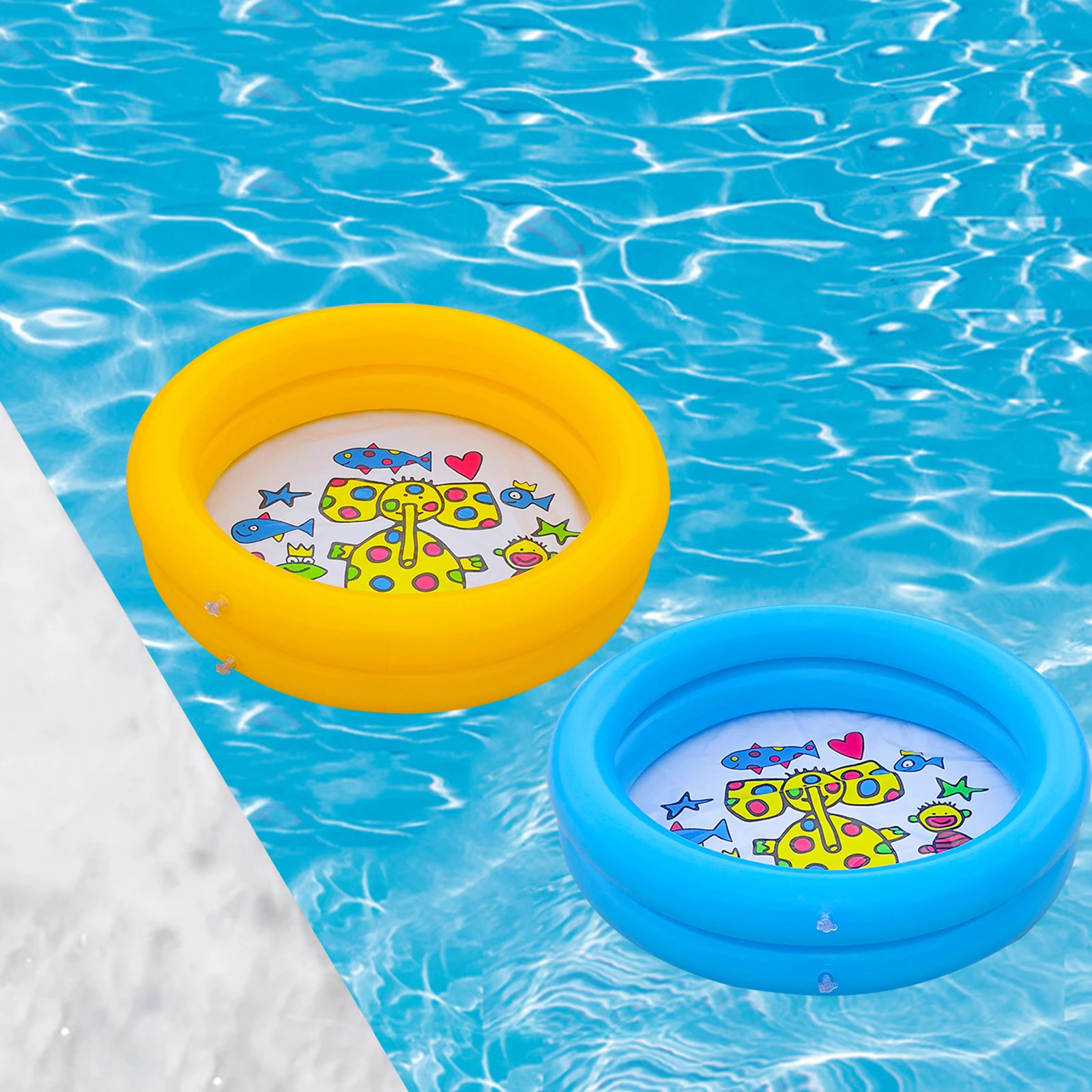 PVC Round Kids Inflatable Swimming Pool Baby Bath Tub Family Summer Indoor Outdoor Garden Backyard Water Fun Toy Tub Durable