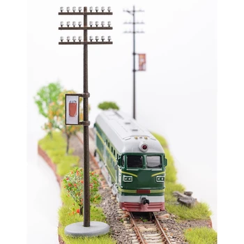 

3 Pcs 1:87 Model Train Ho Scale DIY Architectural Model Telegraph Poles Material Sand Table Model Materials