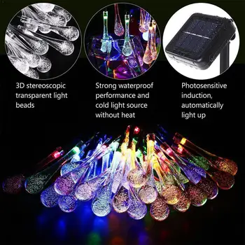 

1pc Color Solar Light String Outdoor Waterproof Led String Party Light Lights Decoration Water Holiday Glowing Drop U8W0