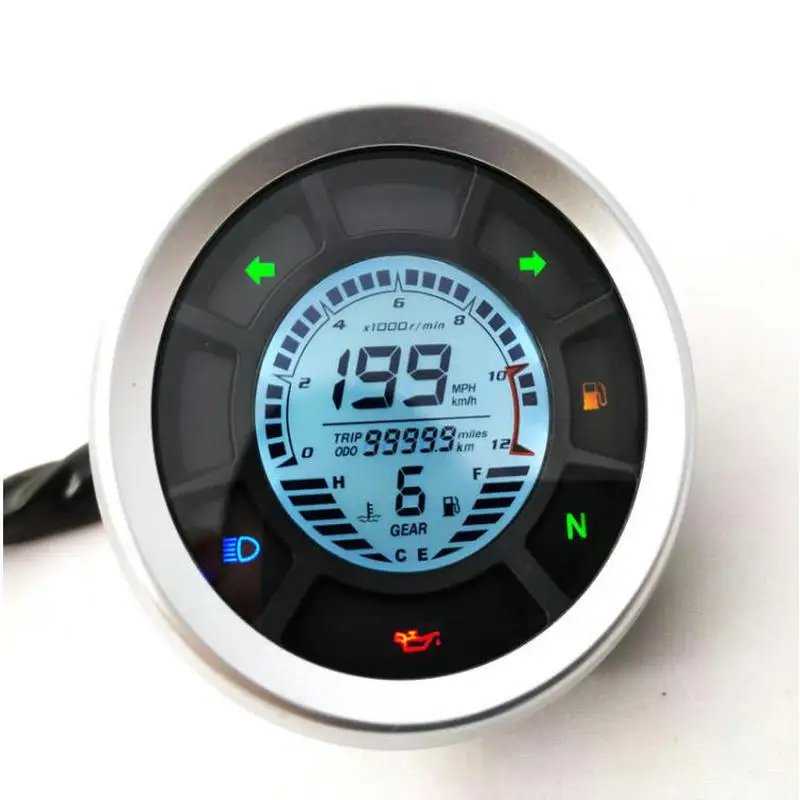 

display gauge universal speedometer+tachometer+odometer+oil level meter+beam turning light indicator for motorcycle instrument