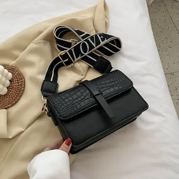 

Black Messenger Bags for Women Stone Pattern PU Leather Flap Cross body Bag Small Shoulder Hand Bag Purses Lady Handbags Female