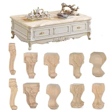 Estilo europeu de borracha madeira esculpida móveis pé pernas gabinete assento feets decoração da casa do vintage acessórios