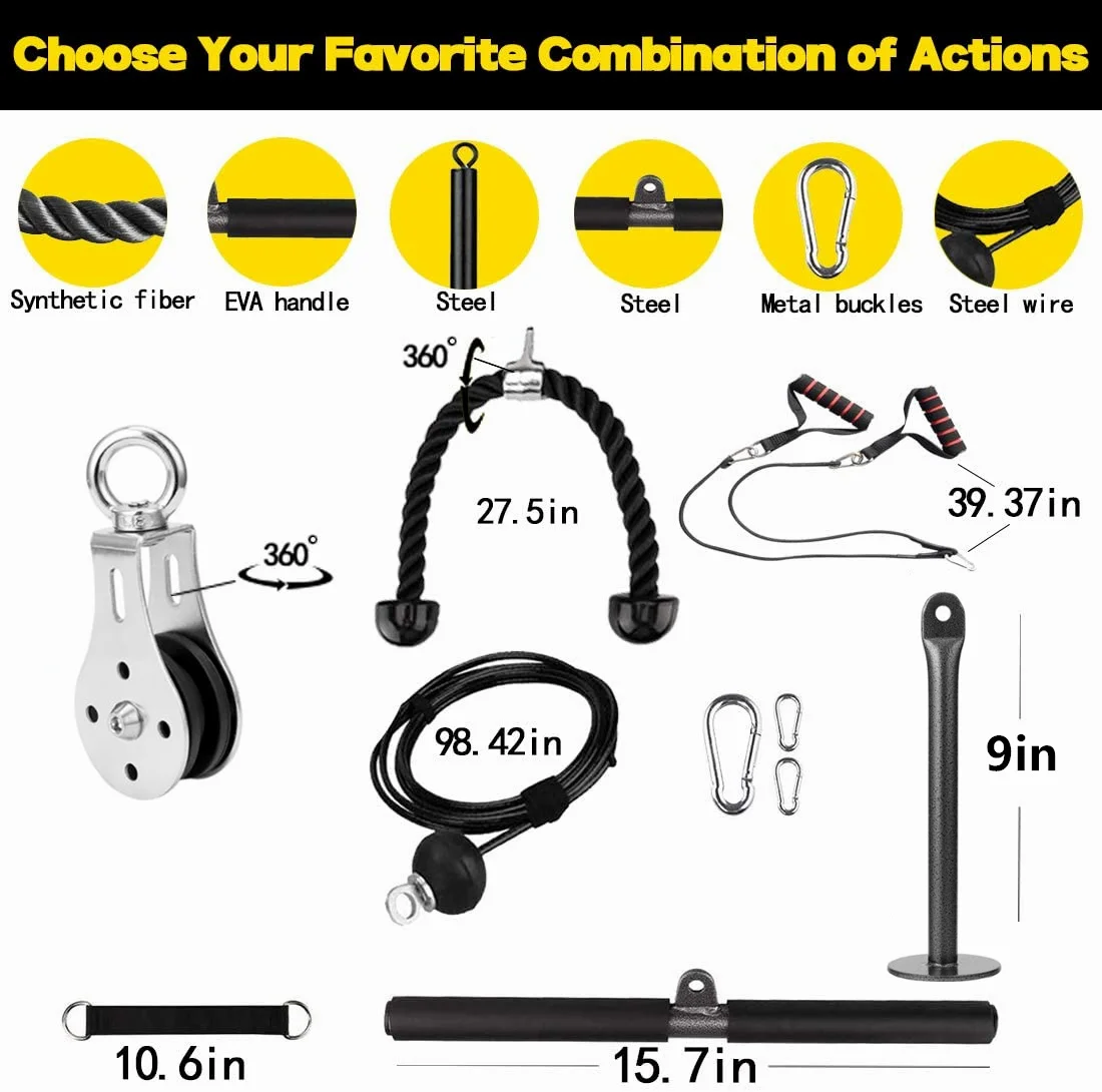 Câble En Acier Pour Poulie De Fitness - Longueur 1,8m, Charge Max 100kg, Avec Boule Anti-vibration - DIY Gym Maison