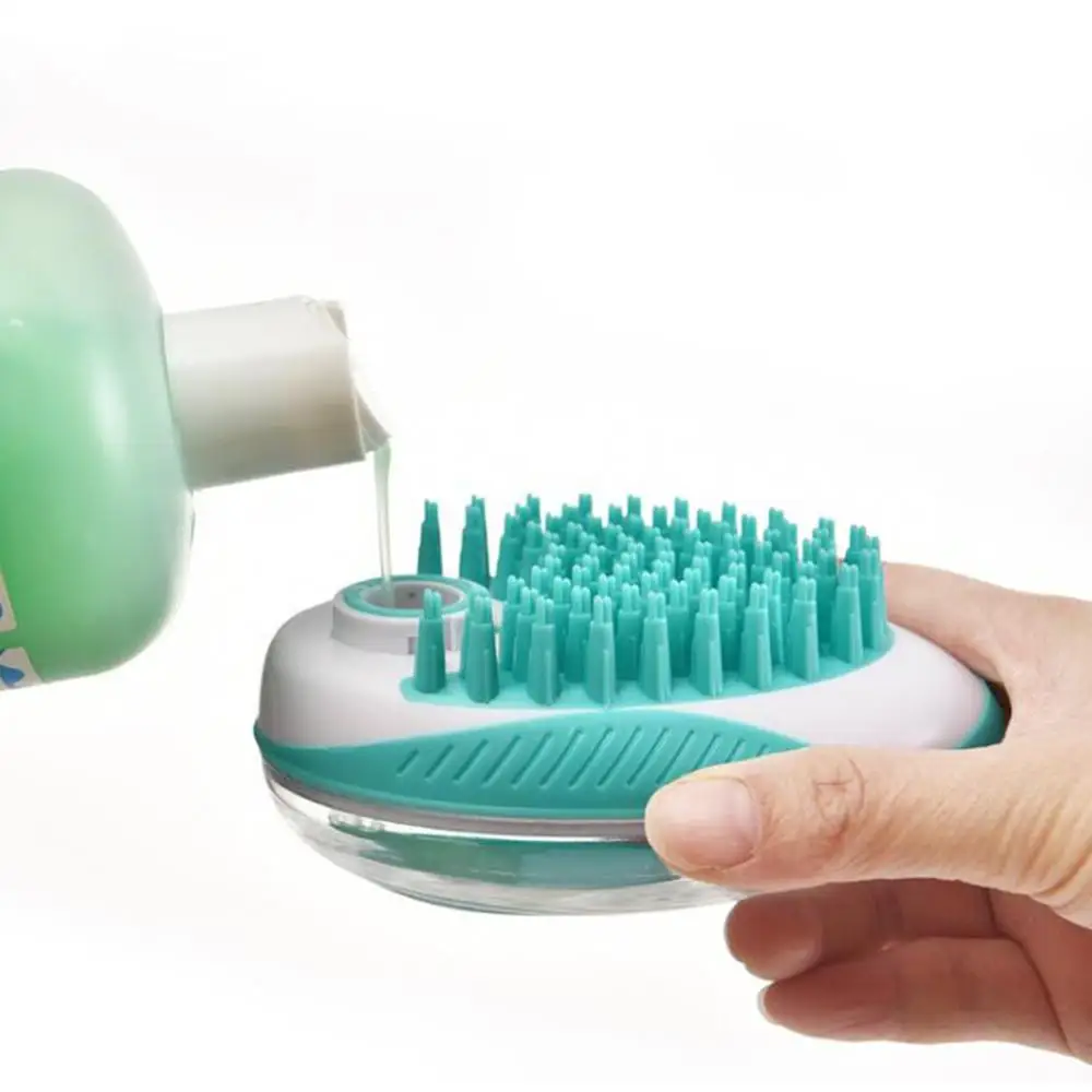 Pet Soft Silicone Multifunction Brush Cleaning Massage Dog Cat Shampoo Dispenser Scrubber |