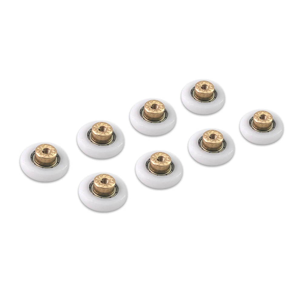 8pcs/lot Diameter 19/23/22mm/25mm/27mm Brass Bearing Door Runner Sliding Shower Door Roller Pulley Replacements