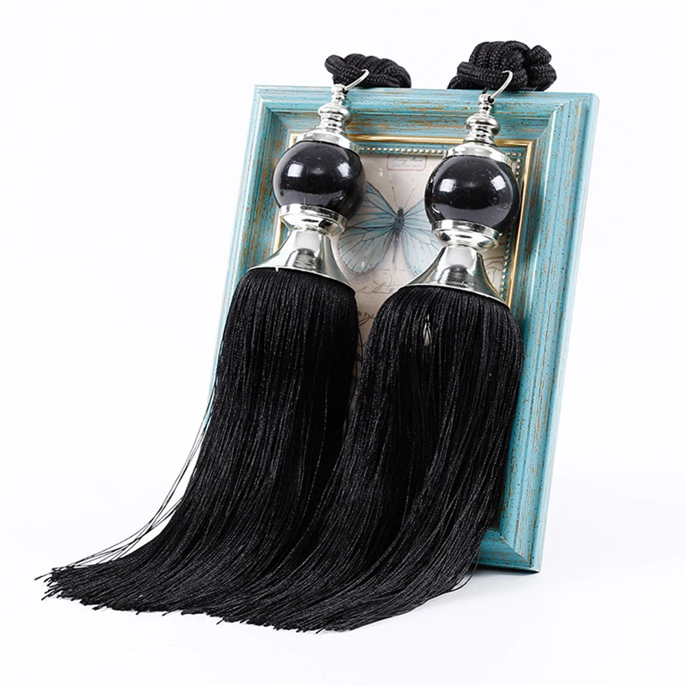 A Pair Curtain Jade Hanging Ball Tassel Strap Large Tie Backs Jade Ball Tassel Curtain Rope Tieback Single Pair Holdbacks New