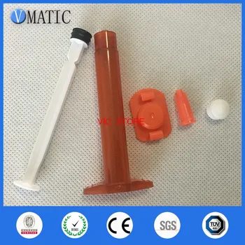 

High Quality Pack Of 10 X 5cc/ml Amber UV Block Fluid Dispenser Manual Syringe With Plunger Stopper & Piston