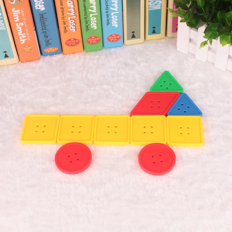 

2-3-6 Years Old Early Learning CHILDREN'S Button Threading String Tailor's Tack Buttons Toy Geometry Men And Women Baby ENLIGHTE