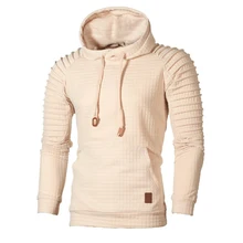 solid pleated hoodie