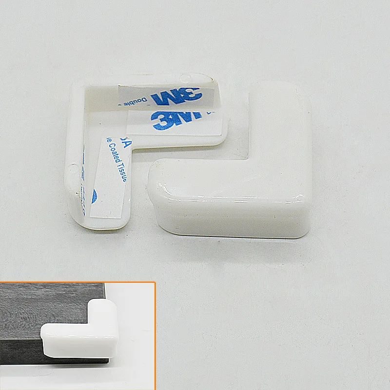 white 4 шт./компл. Детская безопасность L Форма Прозрачная защитная крышка стола Уголки защиты детей мебели край Уголки - Цвет: white