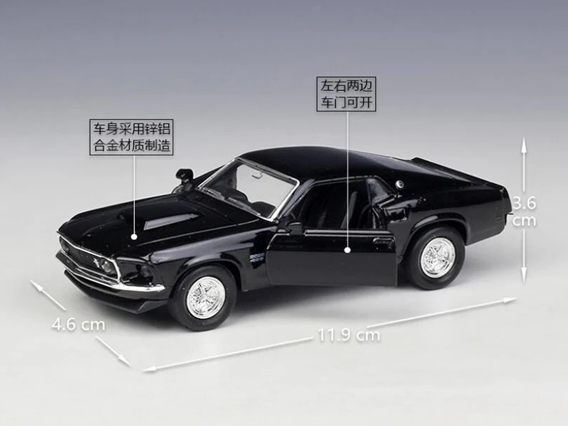 1/36 соотношение моделирование Ford Mustang boss 1969-429 сплав литья под давлением модель игрушка с инерционным механизмом автомобиль детские игрушки подарок на день рождения