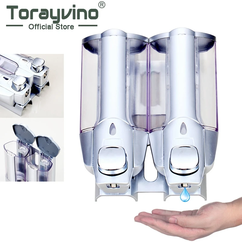 Torayvino New ABS Plastic Soap Dispenser Bottle Box Shampoo Dispenser Bottle Box Wall Mounted For Bathroom And Kitchen