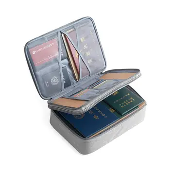 

Double Layer Document Ticket Bag Zipper Storage Large Capacity Certificates Files Organizer Home Travel