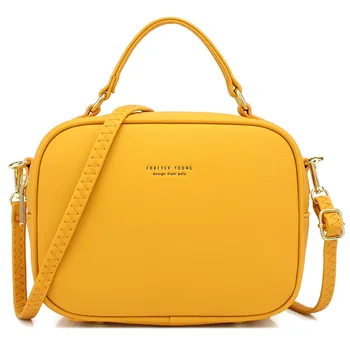 

2020 New Style Women's Cross-Body Bag Fashion Simple Casual PU Handbag Solid Color Large Capacity Women's Shoulder Bag