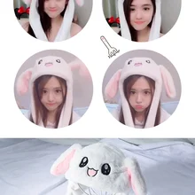 Шапки для прыжков с ушками животных для девочек, детские теплые плюшевые зимние шапки с кроликом, Детские милые пушистые шапки с заячьими ушками, забавные шапки с подушкой безопасности 15