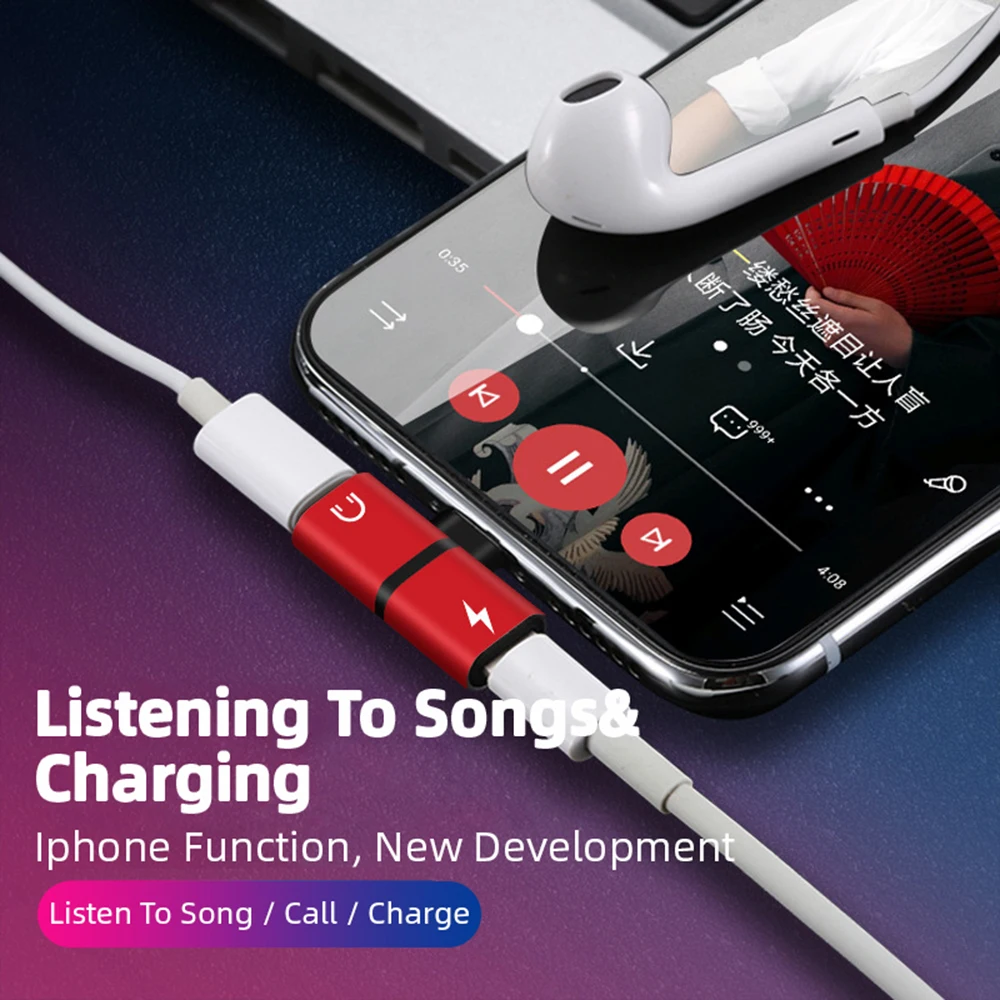 Двойной Lightning Aux аудио адаптер для iPhone 7 8 Plus X XR двойной разъем разветвитель зарядное устройство наушники 2 в 1 быстрая зарядка простой