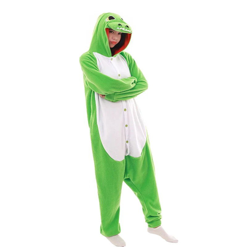 PAJAMASEA New Green Dragon Animal Onesie Women Christmas Sleepwear Man Cartoon Cosplay Funny Halloween Jumpsuit Raccoon Kigurumi