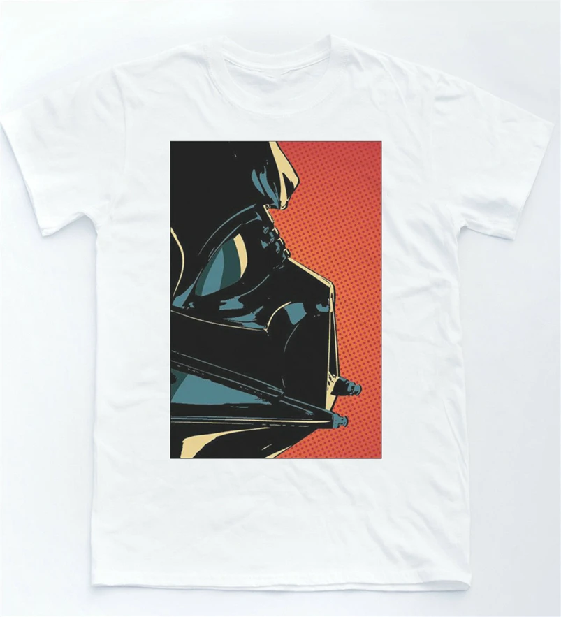 Вейдер ситх Поп Арт футболка культовый фильм Star Jedi Force Tee R2 стиль войны Slim Fit