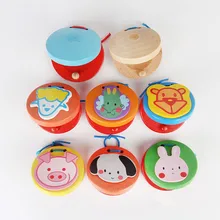 Новые 2 шт деревянные игрушки Разноцветные Мультяшные деревянные кастаньеты звуковые игрушки развивающие игрушки