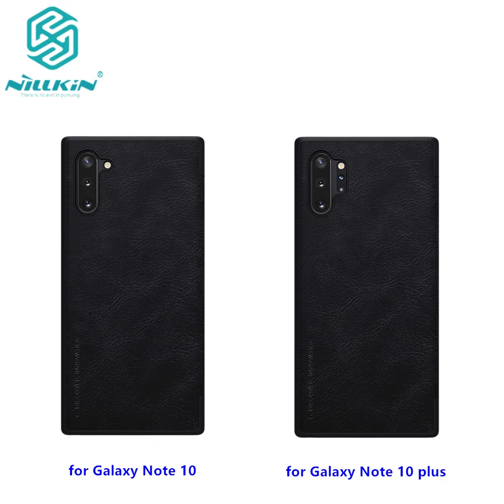 

For Samsung Galaxy Note 10 phone case Nillkin vintage Qin flip cover PU Leather Case PC plastic back case for Note 10 plus