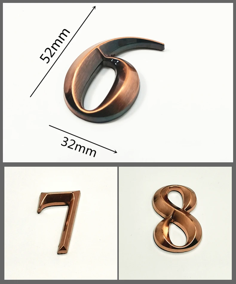 Bronze NumberWith Plate1st Number 02nd Number 0 Plaque de porte de maison à 2 chiffres avec