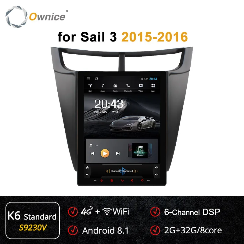 S9230 K6-Standard Owice PX6 Восьмиядерный 9," Android 9,0 4 Гб ОЗУ 64 Гб ПЗУ K3 K6 DSP автомобильный DVD для Chevrolet Sail Автомагнитола 4G LTE оптический - Цвет: S9230 K6-Standard